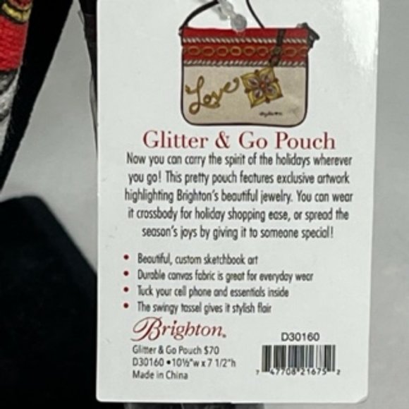 BRIGHTON "Love" Glitter & Go Crossbody Pouch NWT - Picture 5 of 16